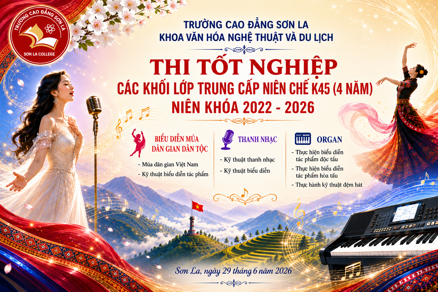 Thi tốt nghiệp khối Trung cấp niên chế K45 (4 năm) ngành Nghệ thuật năm học 2025 – 2026